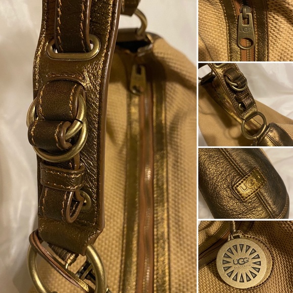 UGG Australia Bronze Leather Woven Hobo Bag - Picture 6 of 16